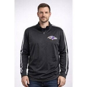 Baltimore Ravens NFL Team Apparel Full Zip Track Jacket Mens XL Black